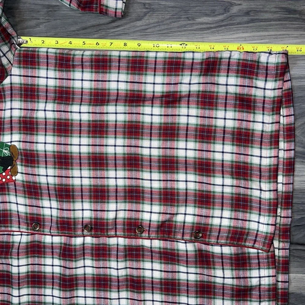 Disney Store Mickey Mouse Pajama Set Mens XL Red Plaid Light Flannel Christmas - Picture 11 of 16
